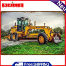 Tin Plates Wall Signs Retro Painting Excavator Metal Plate Poster for Bar Home