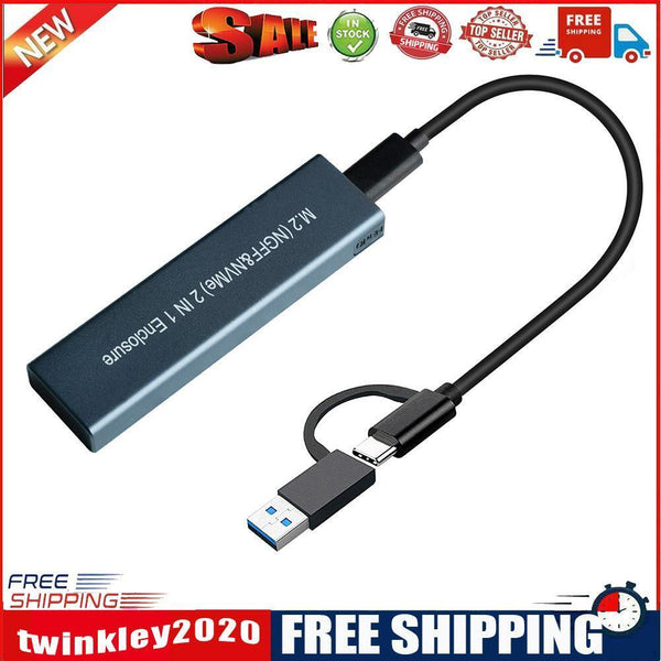 SSD M.2 NVME to USB 3.1 Adapter PCIE NGFF Dual Protocol Enclosure (Smooth)