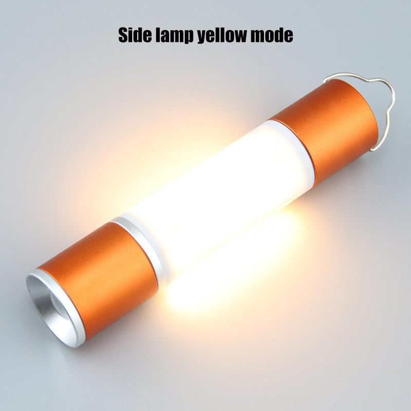 USB Rechargeable LED Telescopic Flashlight Zoomable Hanging Torch (Green)