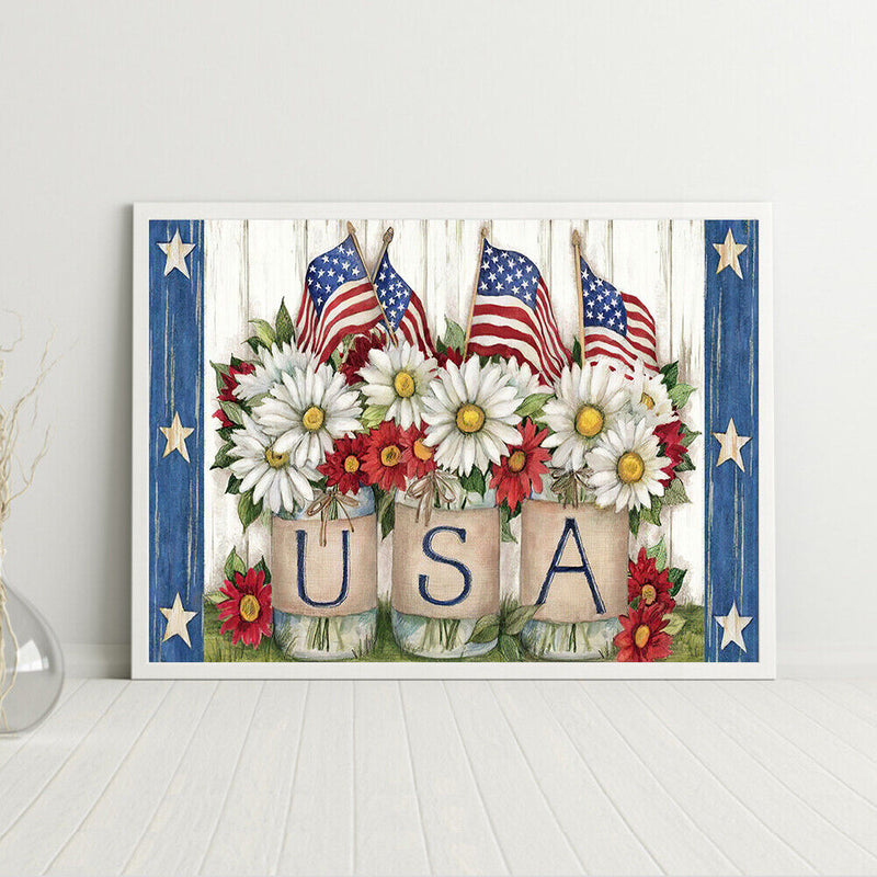 Frameless Flower Banner Oil Paint by Numbers Kit Handpainted Artwork Wall Craft