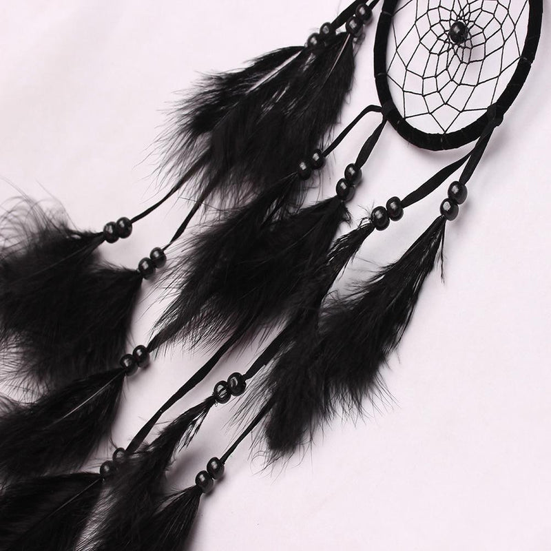 Bead Dream Catcher Black Feather Crafts Handmade Home Hanging Gifts Newly