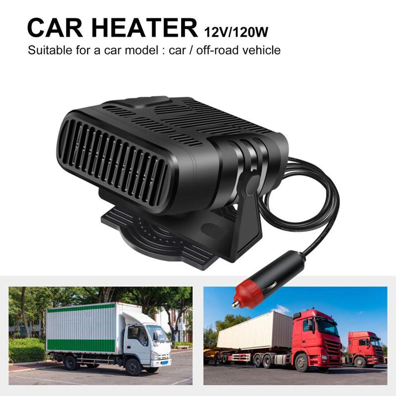 Car Heater 2 in 1 Auto Windscreen Fast Heating / Cooling Fan (Black 12V) Newly