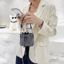 Fashion Diamonds Bucket Chain Shoulder Bags Women Rhinestones Drawstring Totes