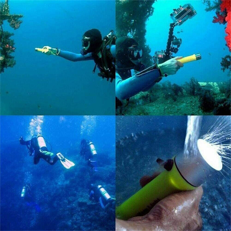 IP68 Waterproof Professional LED Underwater Torch Hand Lamp Light with Wristband