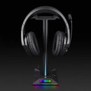 RGB Headphones Desktop Stand Gaming Headset Holder with 3.5mm 2 USB Ports Newly