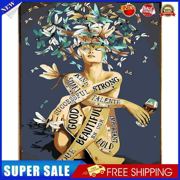 #A Tattoo Girl Oil Paint By Numbers DIY Acrylic Painting Drawing Picture for A