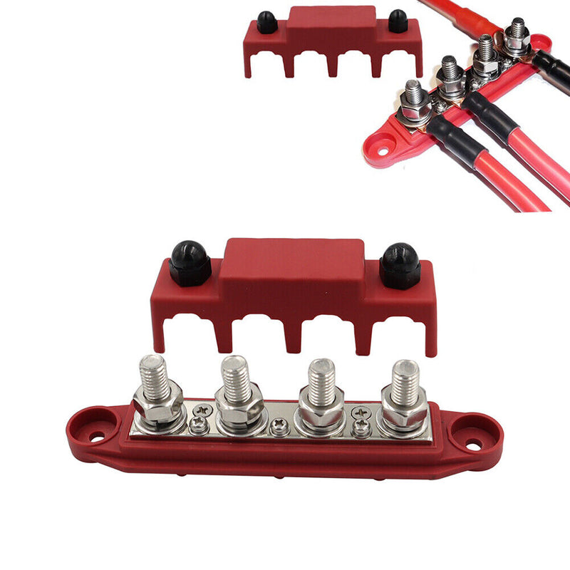 4 Post Power Distribution Block Terminal Screw Bus Bar High Current Wiring Stud