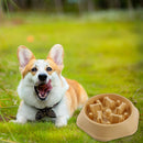 Pet Slow Eating Dish Cat Dog Anti Choking Puppy Feeder Food Bowl (Yellow) Newly