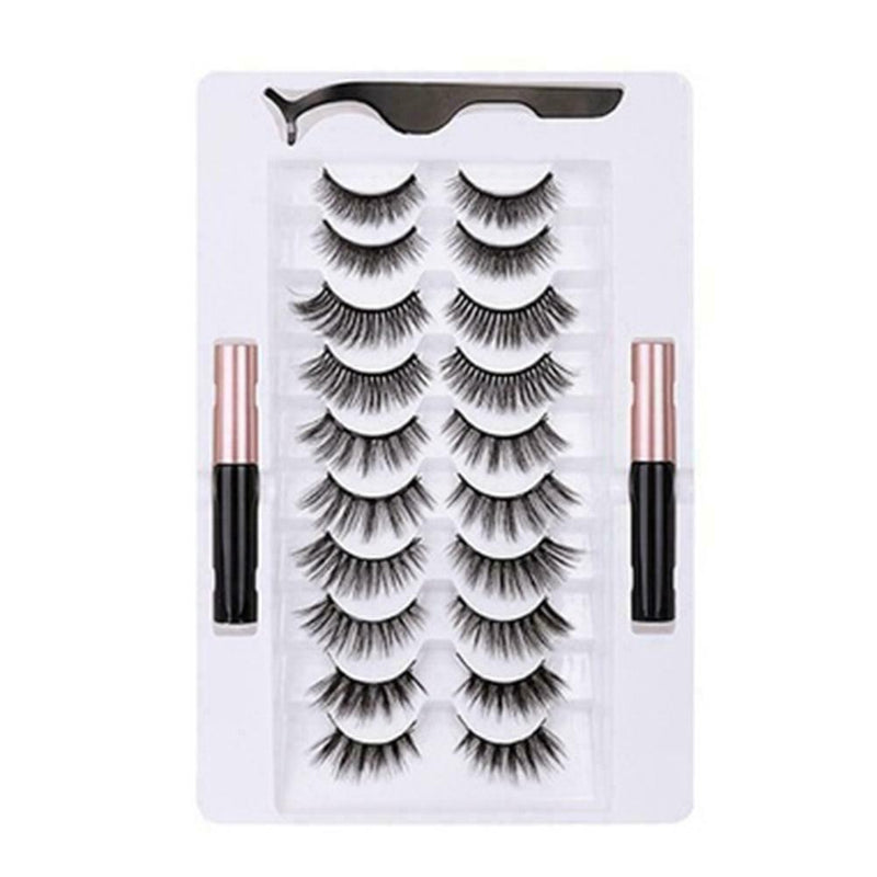 Magnetic Eyelashs Magnet Liquid Eyeliner Lashes Tweezer Long Last P2C2