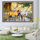 5D Horses River Diamond Painting Embroidery DIY Cross Stitch Home Decorate