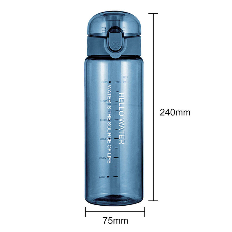 780ml Water Bottle for Drinking Portable Sport Cup Kitchen Tools (Blue)