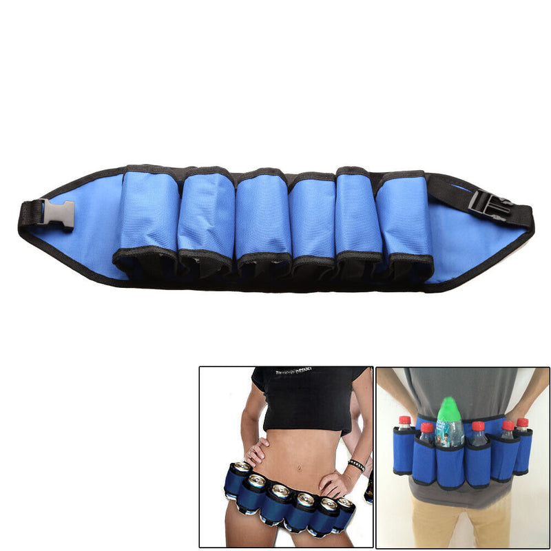 Portable 6-Bottle Beer Belt Hanging Organizer Cell Phone Drink Beverage Wine Carrier