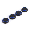 4pcs Silicone Joystick Analog Thumbstick Grip Cover for PS4 (Black+Blue)