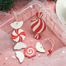 Candy  Pattern Christmas Pendants Xmas Tree Decor Hanging Ornament Wood Crafts