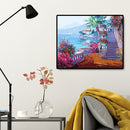 DIY Painting By Numbers Kit Hand Painted Castle Wall Art Craft Living Room Decor