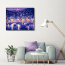Painting By Numbers DIY Night Sky Ship Canvas Oil Wall Art Picture Ornaments Kit