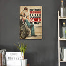 Tin Wall Signs Retro Painting Old Man Motorcycle Metal Poster for Bar