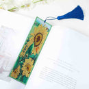 5D DIY Sunflower Mosaic Rhinestone Cross Stitch Leather Page Marker Bookmark