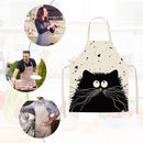 Cartoon Cat Kitchen Cotton Linen Apron Home Cooking Baking Bibs Pinafore