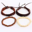 Unisex European Fashion Beads Wooden Bead Knit DIY Alloy Bracelet (2)