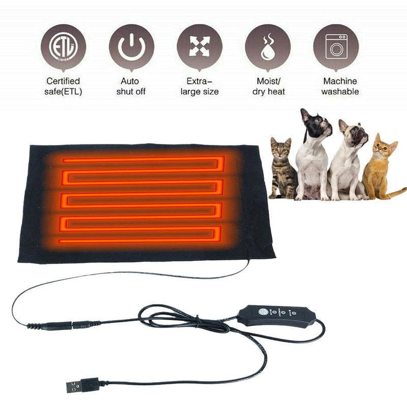 USB 3 Level Electric Heating Pad Pet Dog Cat Bed Warmer Home Office Chair MatN.#