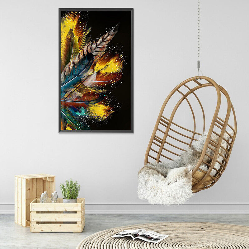5D Diamond Painting Kit Feather Full Round Drill DIY Mosaic Picture Home De