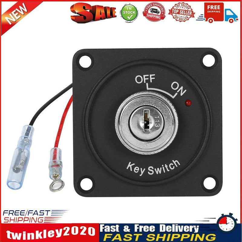 DC 12V 10A Ignition Switch 2 Position ON/OFF Key Switch with Panel+2 Keys Newly