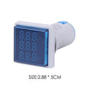 Square LED Digital Voltmeter Voltage Current Frequency Tester Meter (Blue) Newly