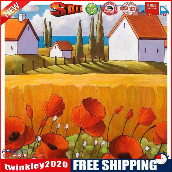 House with Flowers 20X20cm Oil Paint By Numbers Picture DIY Painting Crafts