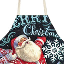 Santa Claus Printed Kitchen Apron Cotton Linen Oil-proof Waterproof Home Cooking