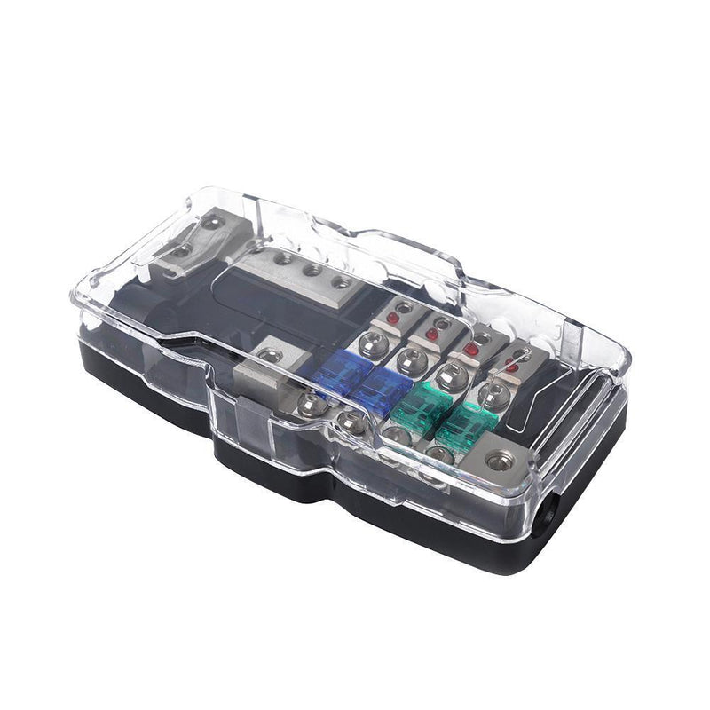 4 Way Car Mini ANL Blade Fuse Holder 2 in 4 out Power Distribution Block Newly