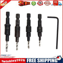 4Pcs #6 #8 #10 #12 HSS Countersink Drill Bit Set Screw 1/4 Hex Shank Wood T