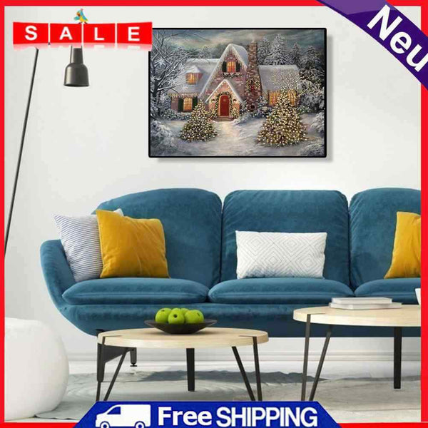 Snow House 5D Diamond Painting Rhinestone Full Square Drill for the Room End