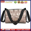 Women Solid Color Zipper Shoulder Bag Lady Cotton Padded Mini Messenger Bag