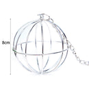 Stainless Steel Hamster Hanging Pendant Ball Guinea Pig Chinchilla Grass Feeder