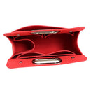 Women Felt Metal Handle Bag Solid Color Multi-pocket Cosmetic Bag (Red)