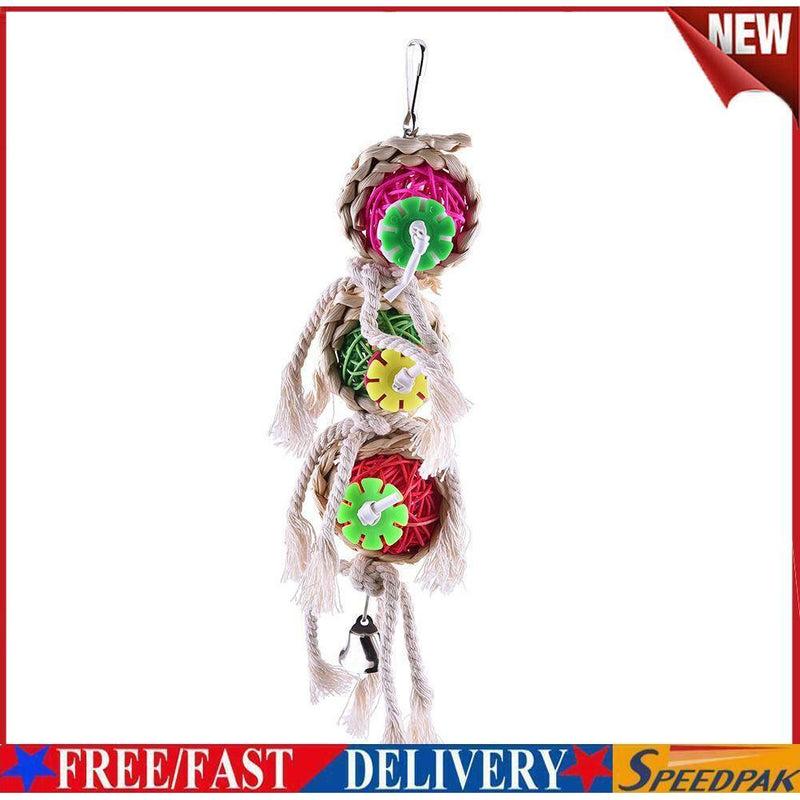 Pet Bird Bites Parrot Climb Chew Toys Hanging Cockatiel Parakeet Swing Cage