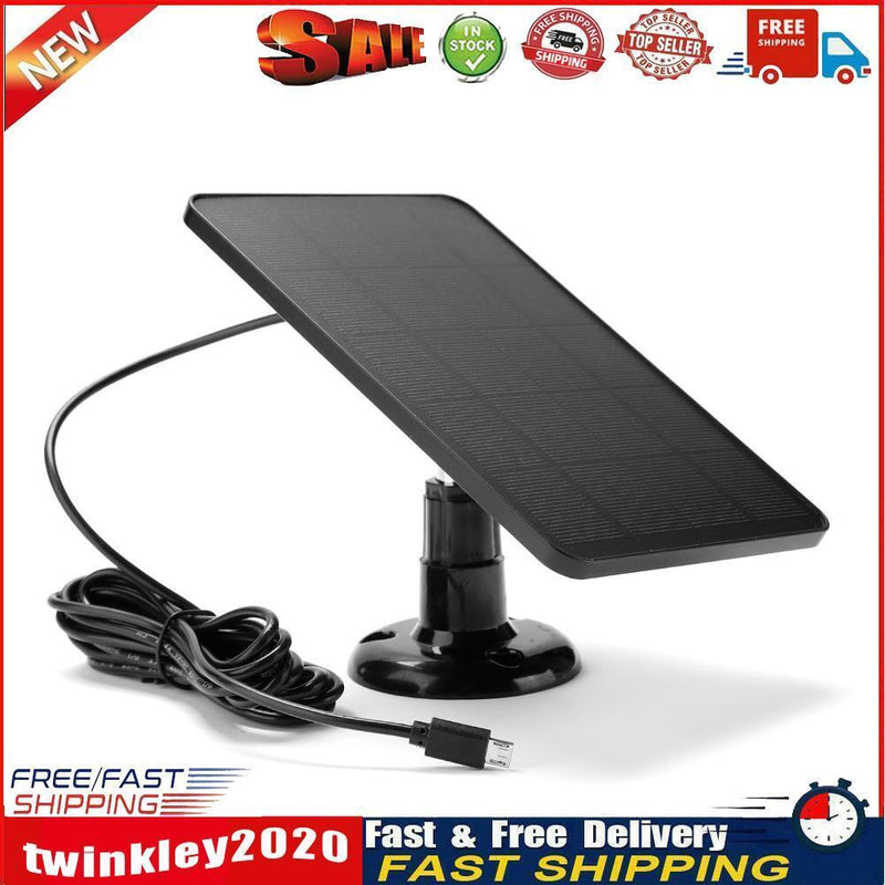 10W Solar Cells Charger 5V Portable Monocrystalline Solar Panels (Black) Newly
