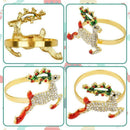 12pcs Christmas Elk Napkin Rings Napkin Holders Buckles Table Party Decor G4T8