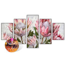 5D DIY Full Round Drill Diamond Painting Five Couplets Emperor Flowers Craf