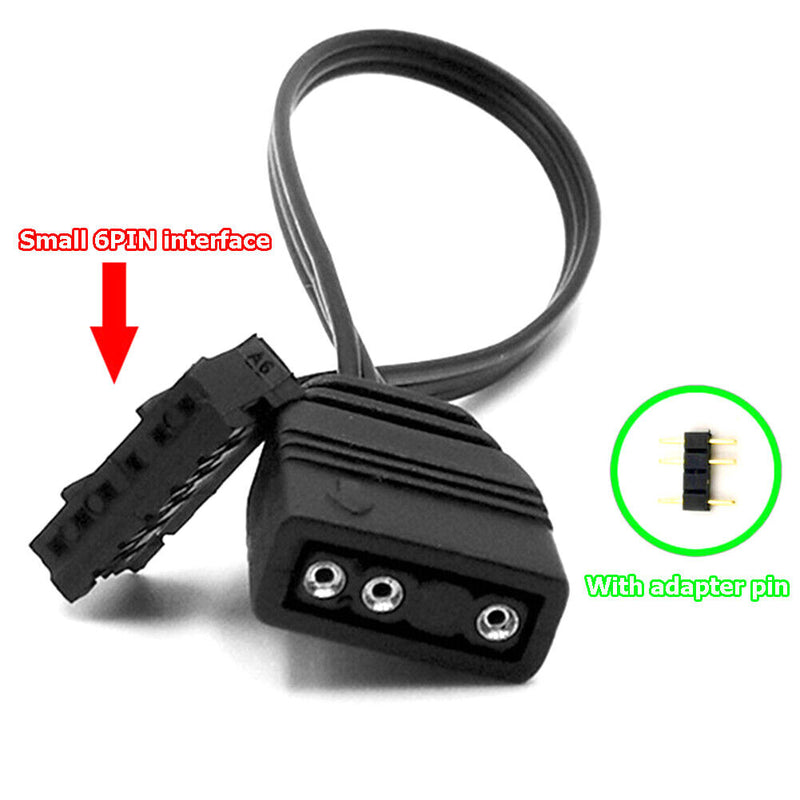 For Coolmoon Fan Controller 5V ARGB 3Pin to Small 4Pin/6Pin Adapter Cable Cord