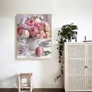Full Cross Stitch Bouquet Vase Embroidery Cotton Thread DIY Needlework Home Kits