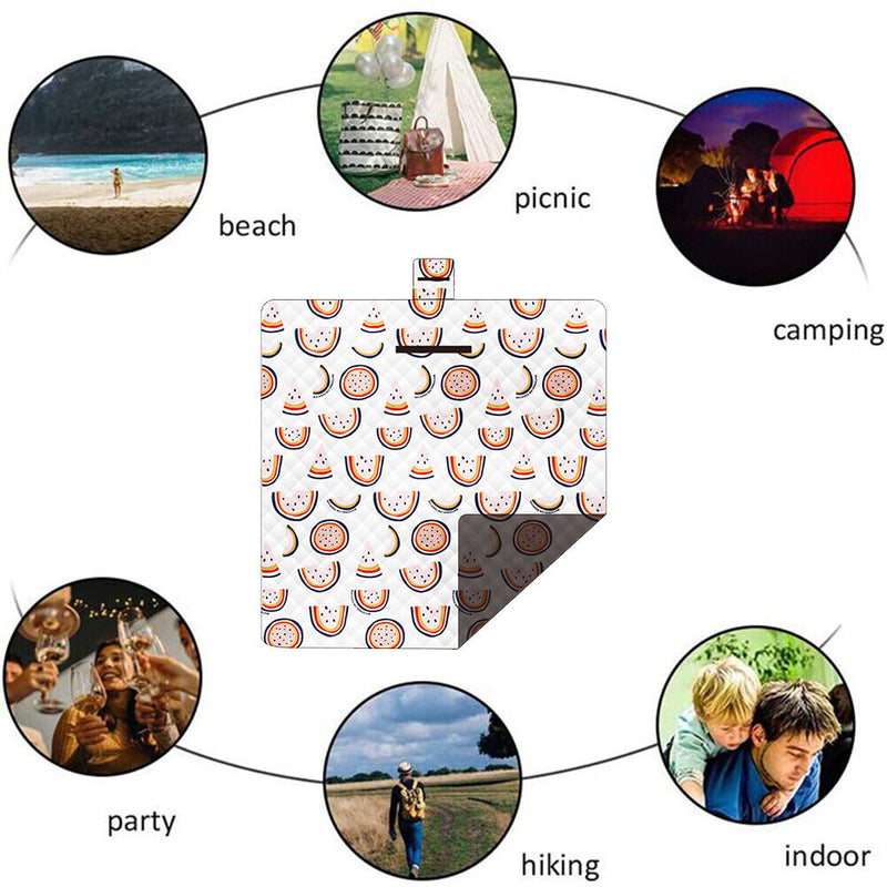 Outdoor Picnic Mat Thick Waterproof Hiking Beach Play Blanket (Watermelon)