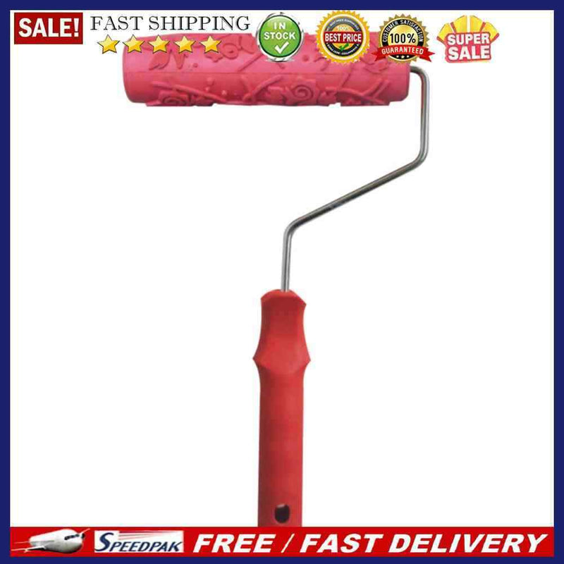 7inch Flowers Pattern Paint Rubber Roller for Home Shop Wall Creative Decor