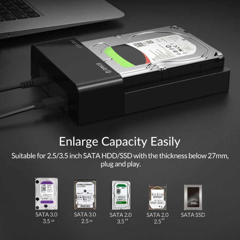 ORICO 6518C3-G2 2.5/3.5 inch SATA 10Gbps USB 3.1 Gen2 Type-C HDD Dock (EU)