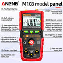 ANENG M108 4000 Counts Smart Digital Multimeter NCV DC AC Tester (Red) Newly