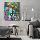 Flower Bird Oil Paint By Numbers DIY Handpainted on Canvas Wall Art (B1040)