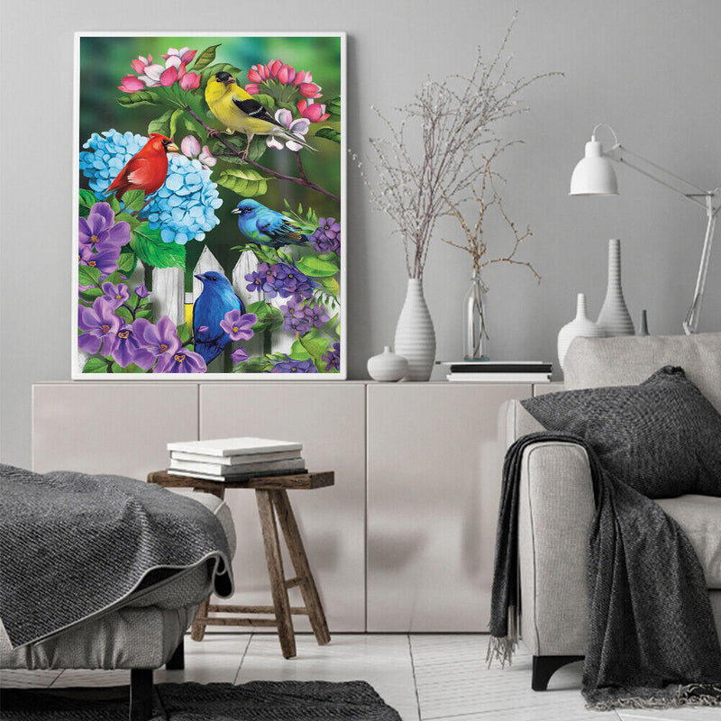 Flower Bird Oil Paint By Numbers DIY Handpainted on Canvas Wall Art (B1040)