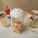 Portable Cup with Fork - Low-cal Food Container for Cereal Oatmeal (White)