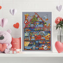 Cotton Thread Embroidery Set House Counted Full Cross Stitch Art Craft for Gifts